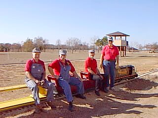 Crew members take a break